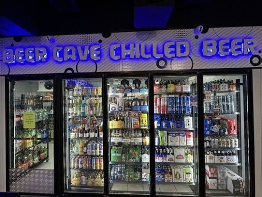 Beer Cave chilled beer selection